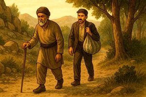 حکایت کتاب راهنمای کورها/ کلاهبرداری مرد کور از فرد بینا در جاده