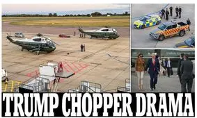 فرود اضطراری هلیکوپتر ترامپ در فرودگاه لوتون بریتانیا