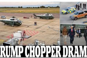 فرود اضطراری هلیکوپتر ترامپ در فرودگاه لوتون بریتانیا