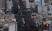 تصاویر هوایی از حضور مردم تهران در تشییع رهبر شهید انقلاب

