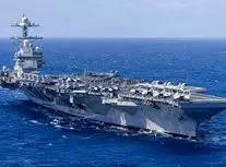 ناو هواپیمابرِ مقاوم در برابر انفجار ۱۸ تن تی‌ان‌تی در مسیر ایران/ ویدئو