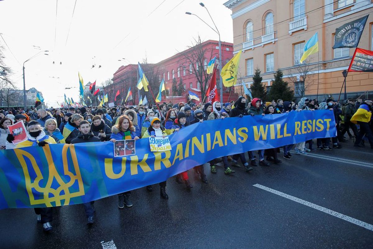 تظاهرات وحدت اوکراینی ها و ابراز خشم از پوتین
