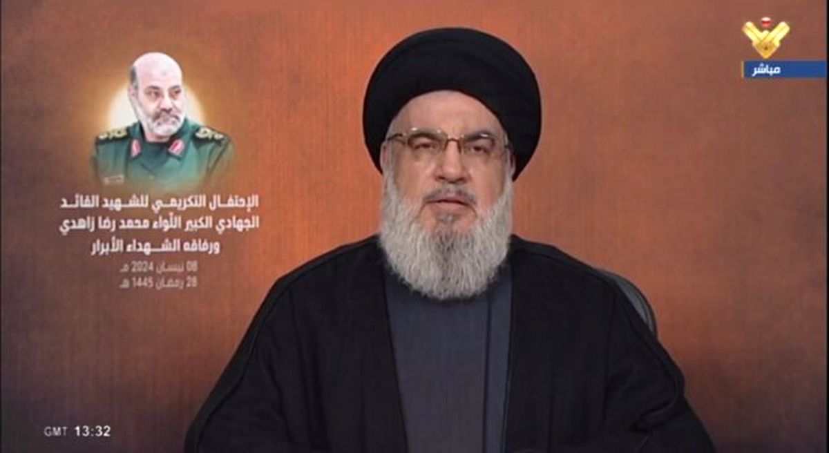 سیدحسن نصرالله: پاسخ ایران به اسرائیل حق مشروع است/ شهید زاهدی بهترین فرمانده و حامی ما بود
