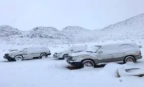 تصاویر دیدنی از بارش شدید برف در عربستان/ ویدئو