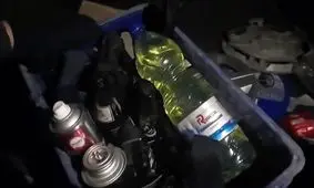 کشف کوکتل‌مولوتوف از خودروی مشکوک در بجنورد/ ویدئو