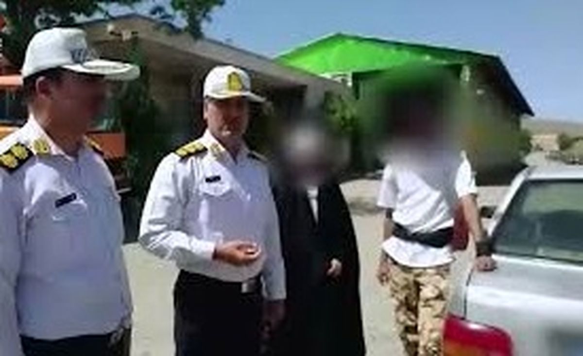  بدلکاری خطرناک در جاده؛ سوار شدن یک خانم چادری بر سقف خودرو در ملایر/ ویدئو 