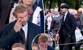 دیوید بکام در مراسم وداع با ملکه الیزابت دوم/ ویدئو