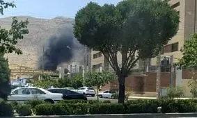 آتش گرفتن ساختمان نیمه‌ ساز در شیراز