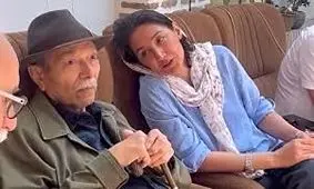 دیدار پرشور هدیه تهرانی با علی نصیریان/ ویدئو