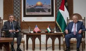 دیدار وزیر خارجه آمریکا با رئیس تشکیلات خودگردان فلسطین در رام‌الله

