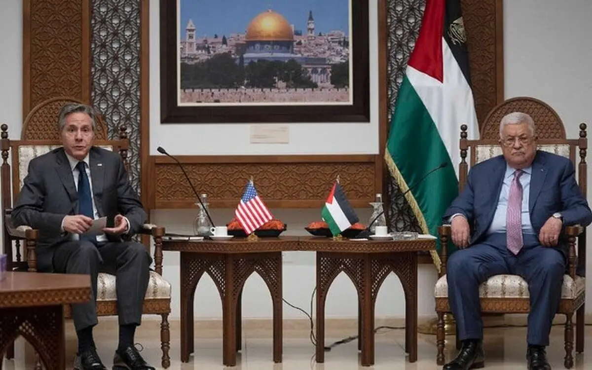 دیدار وزیر خارجه آمریکا با رئیس تشکیلات خودگردان فلسطین در رام‌الله

