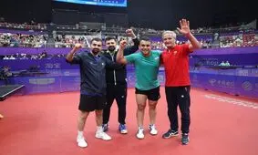 پینگ‌پنگ‌بازان تاریخ‌ساز برنز گرفتند/ کره‌جنوبی به سختی ایران را برد

