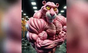 پلنگ صورتی عضله‌ای؛ این شخصیت کارتونی دیگر خنده دار نیست!/ تصاویر
