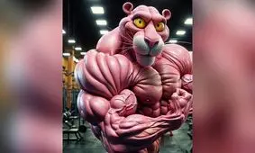 پلنگ صورتی عضله‌ای؛ این شخصیت کارتونی دیگر خنده دار نیست!/ تصاویر
