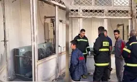 آتش گرفتن مغازه عرضه گوشت منجمد در مهاباد