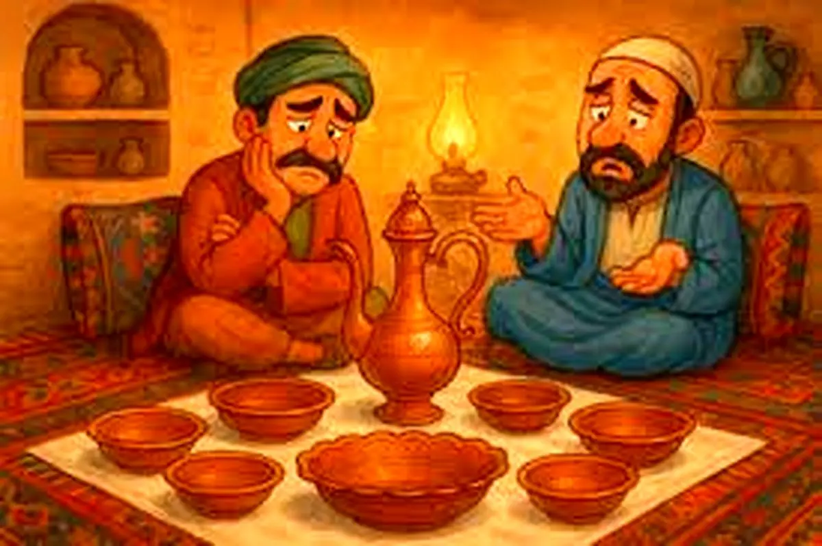 داستان ضرب المثل آفتابه لگن هفت دست، شام و ناهار هیچی