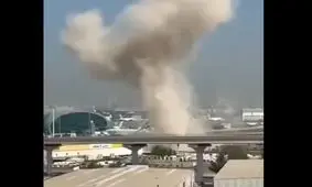  لحظه اصابت پهپاد به فرودگاه دبی/ ویدئو

