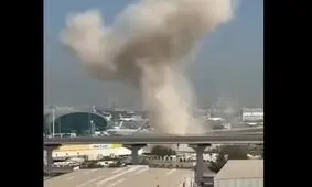  لحظه اصابت پهپاد به فرودگاه دبی/ ویدئو

