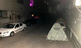 چادرخوابی همراهان بیماران بیمارستان کودکان تهران