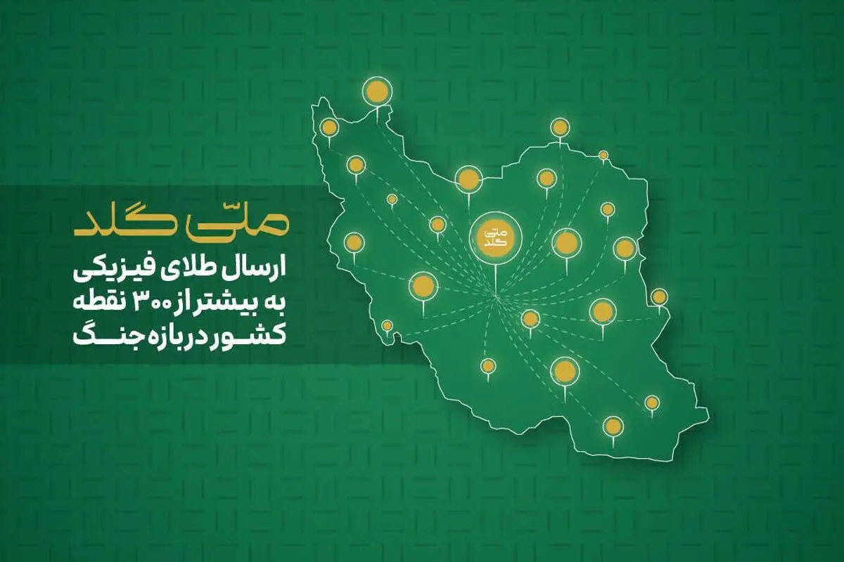 کاربران ملی‌گلد در بیش از ۳۰۰ نقطه ایران می‌توانند به طلای فیزیکی خود دسترسی داشته باشند
