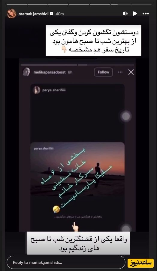 خواهر پژمان جمشیدی درباره شاکی پرونده چند استوری جدید منتشر کرد