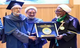 اعطای دکترای افتخاری دانشگاه تهران به شیخ «ابراهیم زکزاکی»/ عکس
