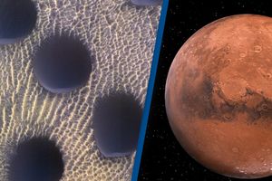 تصاویری شگفت انگیز از تپه‌های شنی مدور در مریخ
