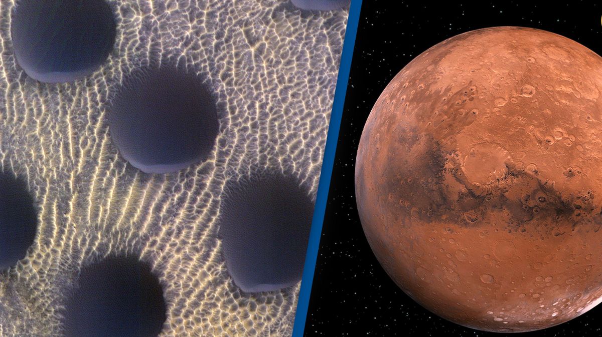 تصاویری شگفت انگیز از تپه‌های شنی مدور در مریخ