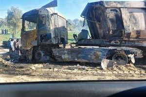 تصادف هولناک ۳ خودروی سوخت‌کش ‌در محور ایرانشهر/ ۳ نفر جان باختند
