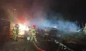 تصادف خودرو حمل میلگرد سبب انفجار شدید و حریق در کرج شد