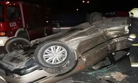 واژگونی سمند پس از فرار از ایست و بازرسی