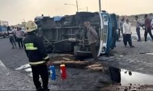 برخورد مینی بوس حامل کارگران با سواری در آران و بیدگل؛۶ نفر مصدوم شدند