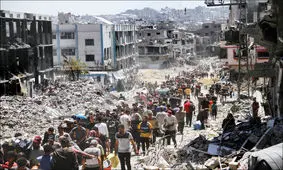 حجم گسترده تخریب‌ منازل و زیرساخت‌ها در شهرک جبالیا در شمال غزه/ ویدئو

