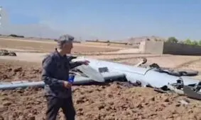 ساقط شدن پهپاد هرمس اسرائیل در اصفهان/ ویدئو