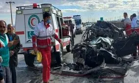 5 کشته در تصادف هولناک تریلی با پژو 405 در جاده چناران