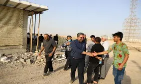 دیدار معاون عمرانی استاندار خوزستان با خادمین مواکب مرز شلمچه