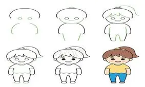 مراحل کشیدن نقاشی دختربچه