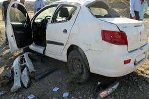 واژگونی مرگبار خودروی رانا در اتوبان قم - تهران
