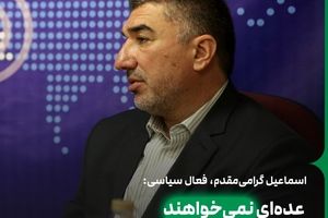 گرامی مقدم:عده‌ای نمی‌خواهند دولت موفقیتی داشته باشد