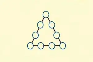 تست هوش/ اعداد 1 تا 9 را به گونه ای در جاهای خالی قرار دهید که حاصل جمع هر ضلع مثلث یکسان باشد