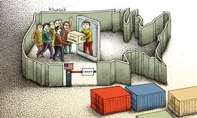 وقتی جذابیت کالاهای با کیفیت چین از سد تعرفه‌ای آمریکا عبور می‌کند/ کاریکاتور