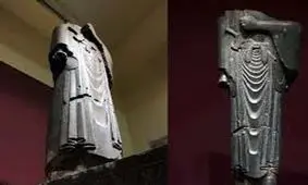 حفاظت جنگی از مجسمه داریوش در موزه ملی ایران