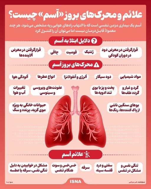 اینفوگرافیک/ علائم و محرک‌های بروز «آسم» چیست؟