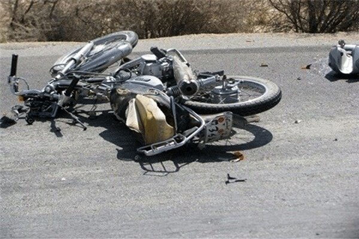 کشته و مصدوم شدن ۲ نفر بر اثر تصادف موتورسیکلت
