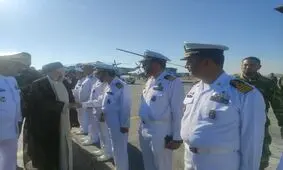 رئیسی وارد منطقه دوم دریایی ولایت نداجا در بندر جاسک شد

