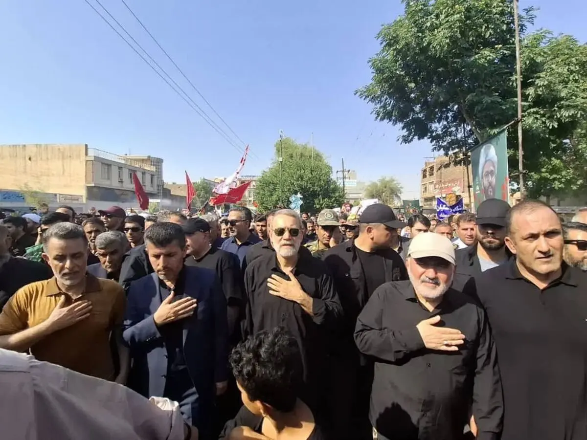 دزفول ایستاده بدرقه کرد؛ تشییع باشکوه سپهبد شهید رشید و فرزندش در قلب خوزستان

