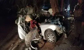 برخورد مرگبار پژو ۲۰۶ با درخت