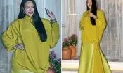 دلبری ریانا خواننده مشهور با لباس خردلی در هند