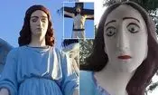 لب‌های رژ زده و چشم‌های درشت | جنجال مرمت عجیب مجسمه مریم مقدس