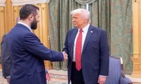 اولین ویدئو از دیدار ترامپ و الجولانی در ریاض